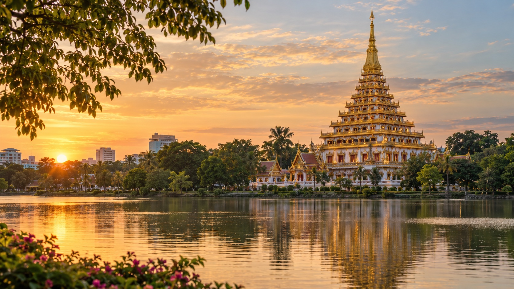 ภาพแนวคิดพระมหาธาตุแก่นนครริมบึงแก่นนคร ขอนแก่น